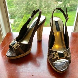 Brown Snake Print Heels